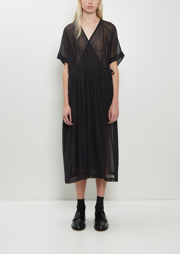 Silk Pleated Cache-Coeur Dress