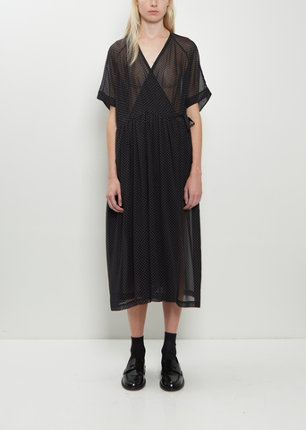 Silk Pleated Cache-Coeur Dress