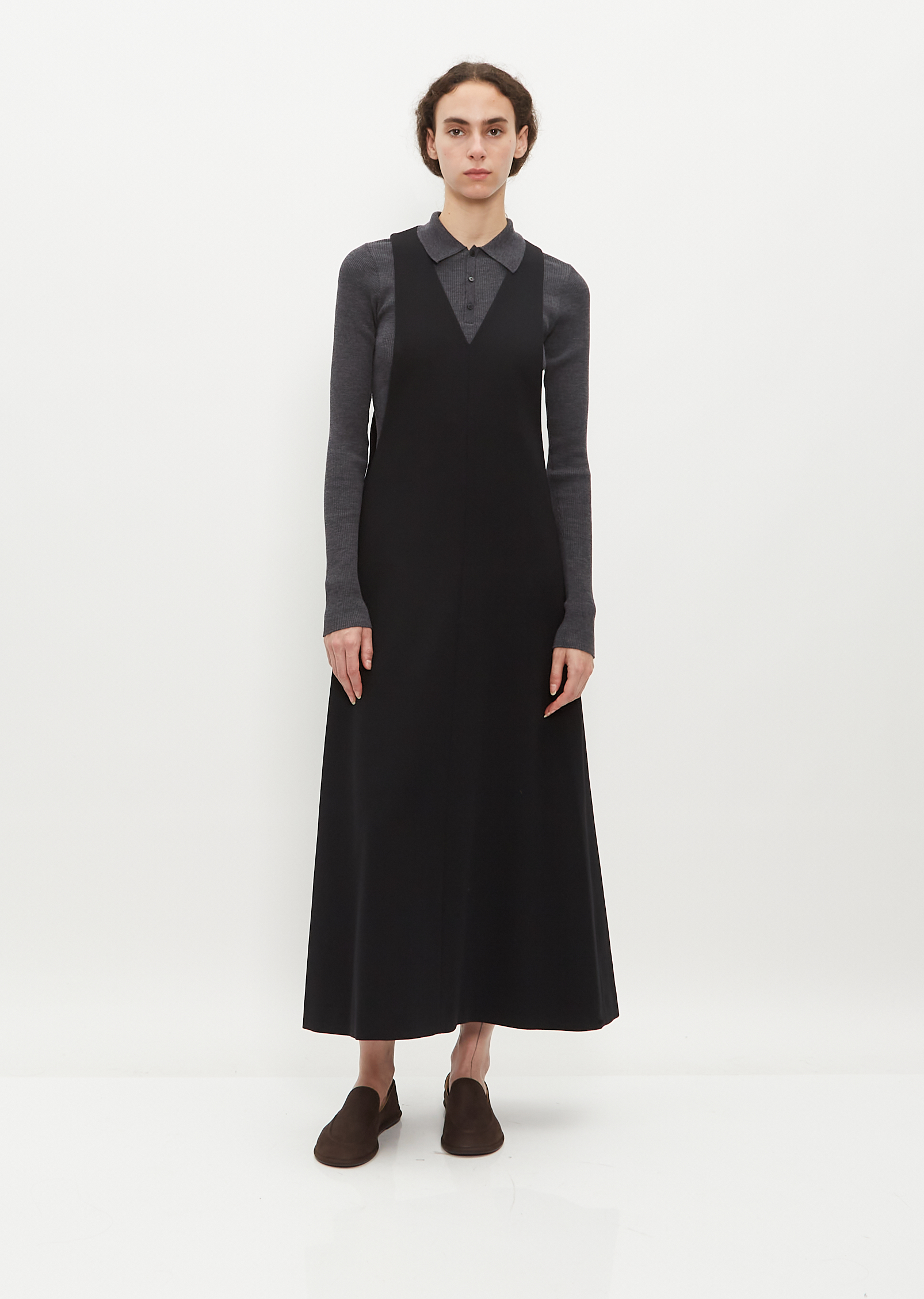 AURALEE TENSE WOOL DOUBLE CLOTH DRESS