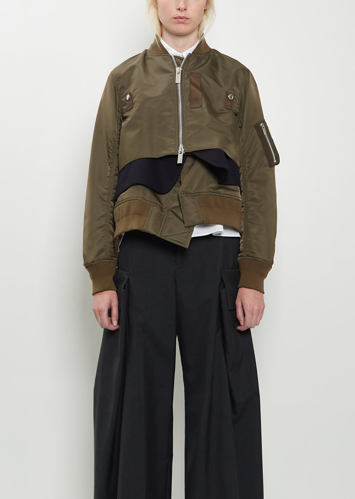 Technical Twill x Wool Melton Blouson