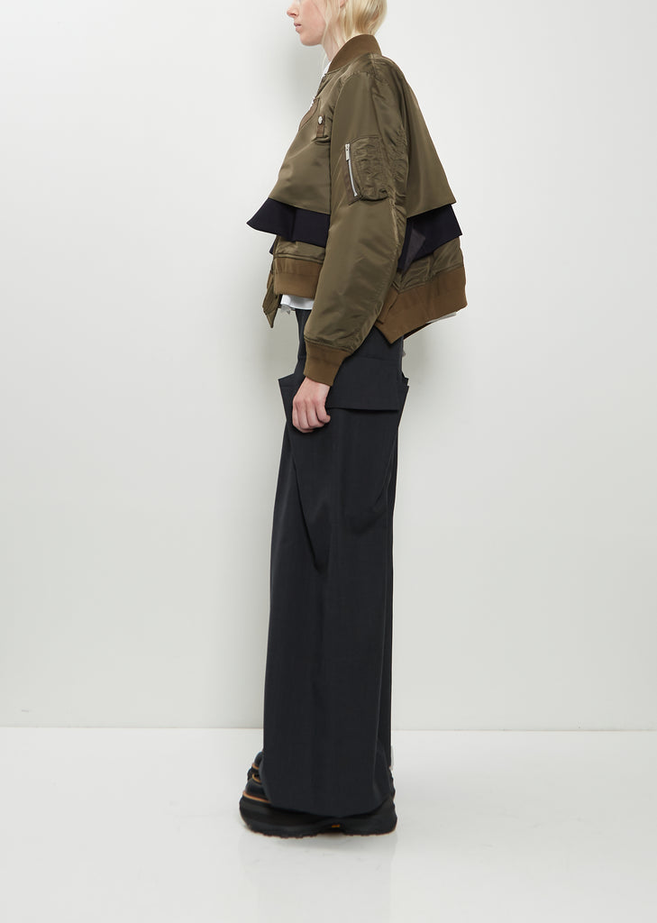 Technical Twill x Wool Melton Blouson