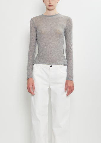 Iverness Cashmere Top — Grey Melange