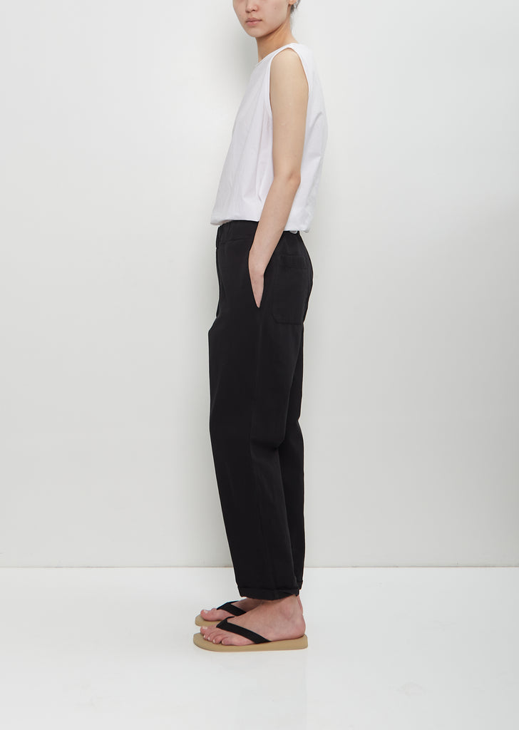 Cotton Linen Vela Pant — Black