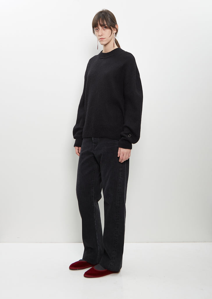 Alpaca Merino Wool Knit Jumper — Black