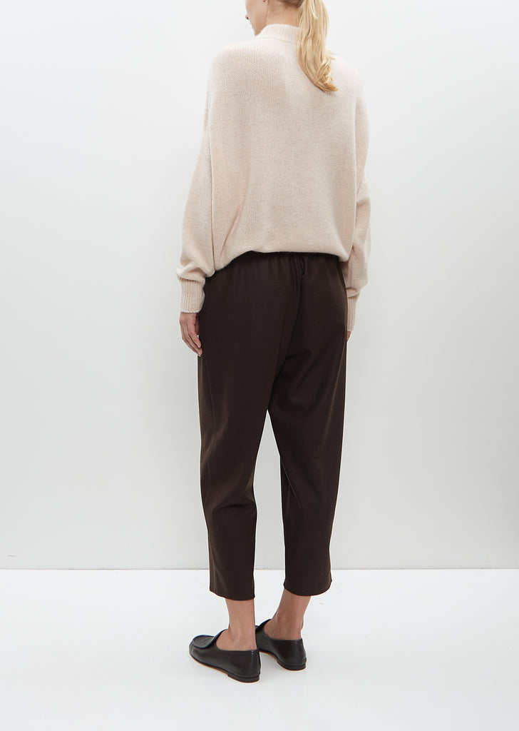 Wool Carrot Pants — Brown