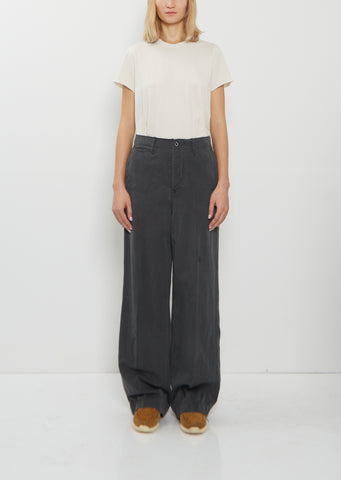 Wool Linen Wide Pants