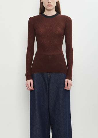 Sheer Wool Long Sleeve Crew