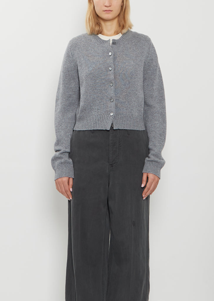 Hepburn Cashmere Cardigan — Grey Flannel