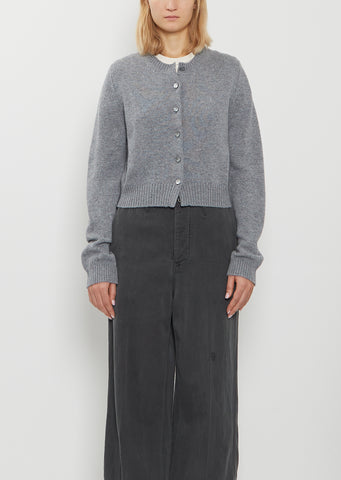 Hepburn Cashmere Cardigan — Grey Flannel