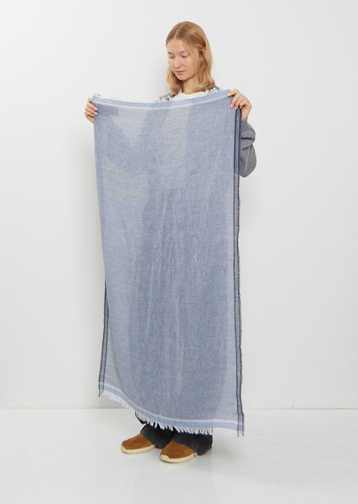 Fiji Archer Cotton Linen Scarf — Heather Denim