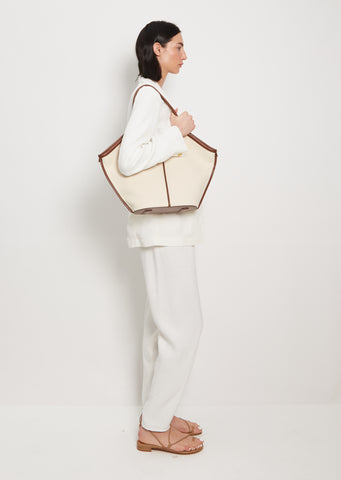 Hereu Woman's Calella Leather-Trimmed Shoulder Bag