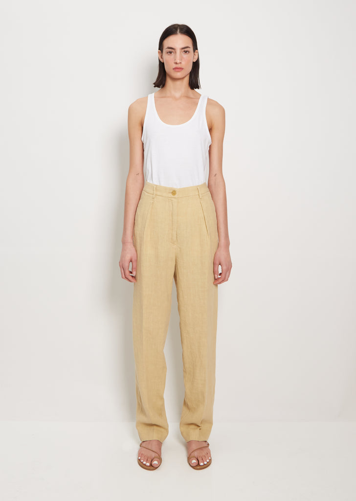 Linen Canvas Pants — Gold