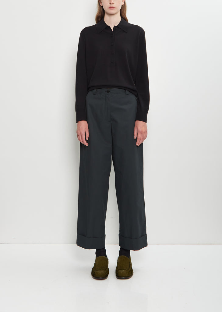 Pakora Bis Washed Cotton Pants — Dark Green