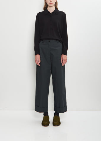 Pakora Bis Washed Cotton Pants — Dark Green