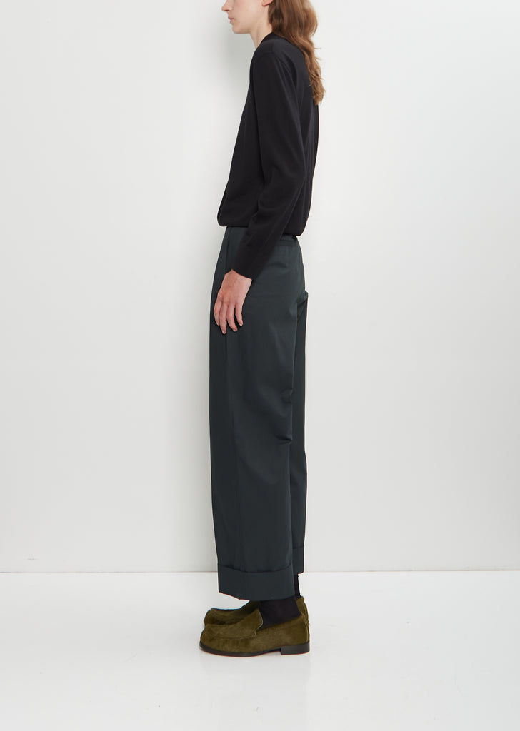 Pakora Bis Washed Cotton Pants — Dark Green