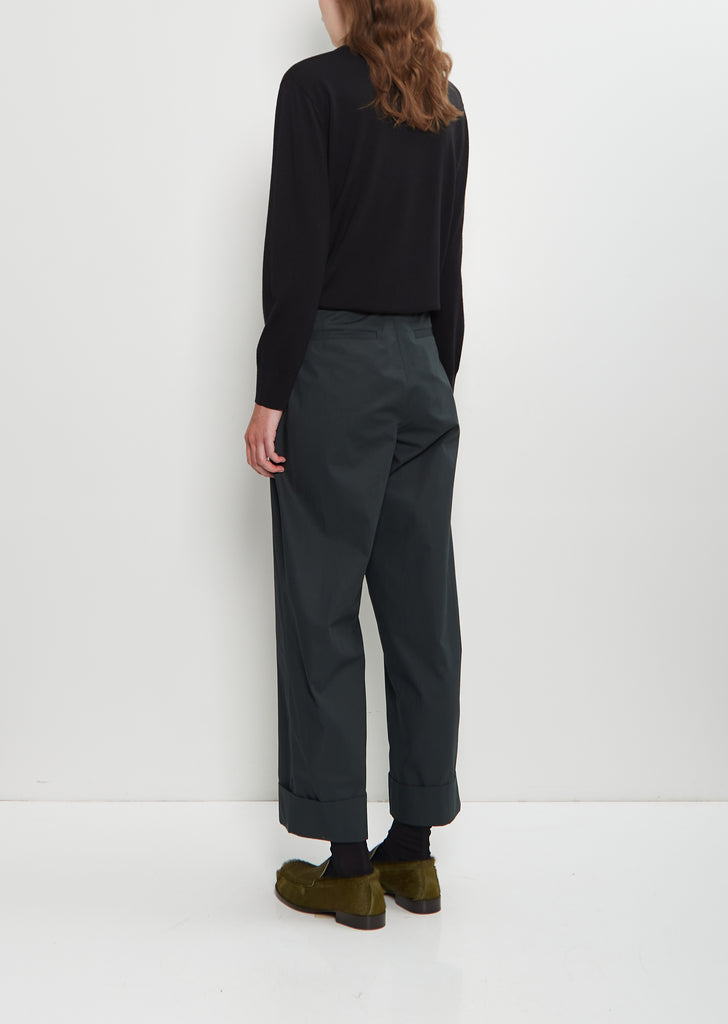 Pakora Bis Washed Cotton Pants — Dark Green