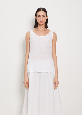 Lili Linen Tank — Bright White