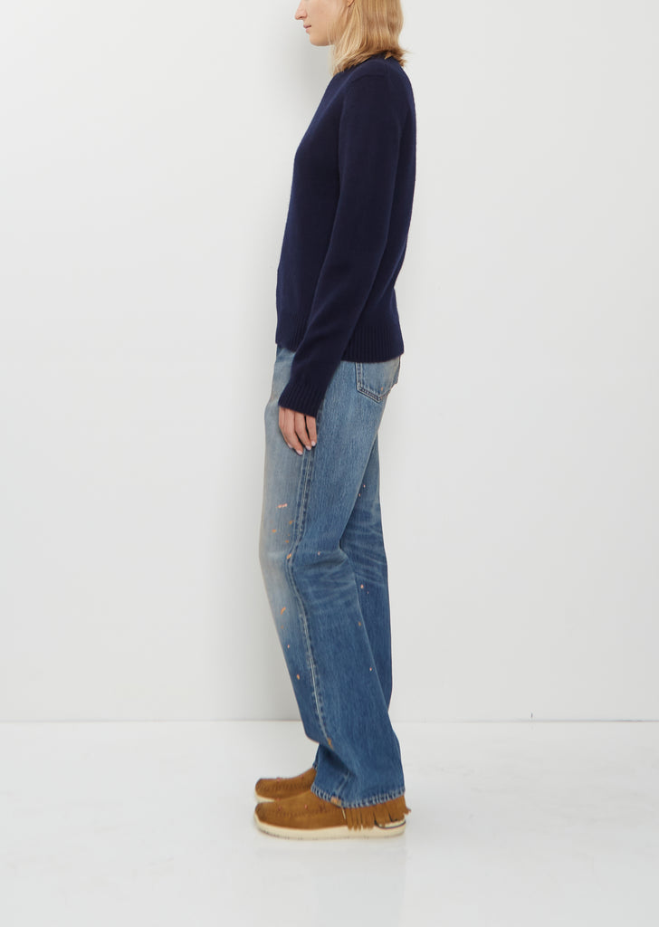 Hepburn Cashmere Crewneck — Navy Blue