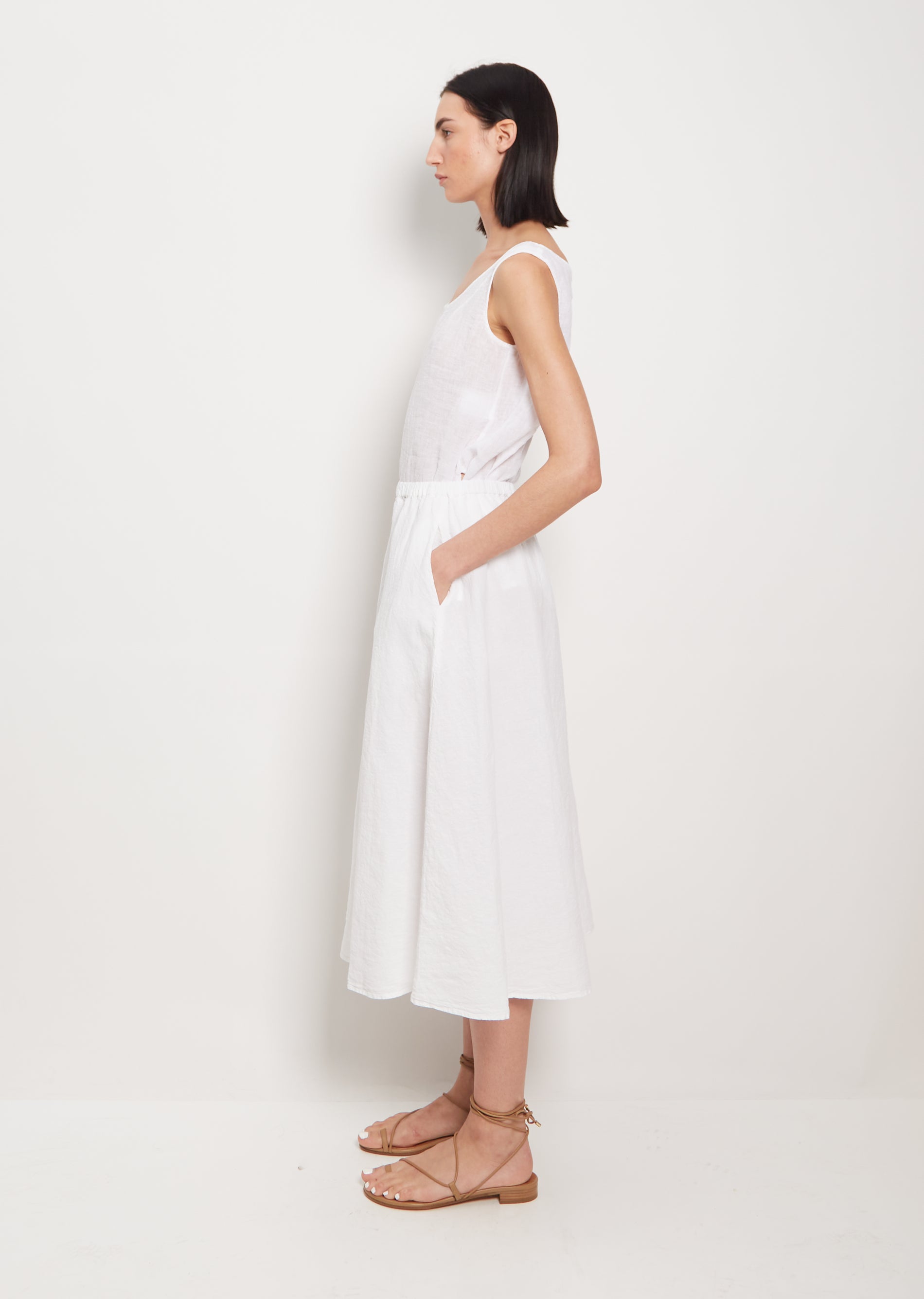 Lili Linen Skirt Bright White La Garonne Lili Linen Skirt Bright White La Garonne