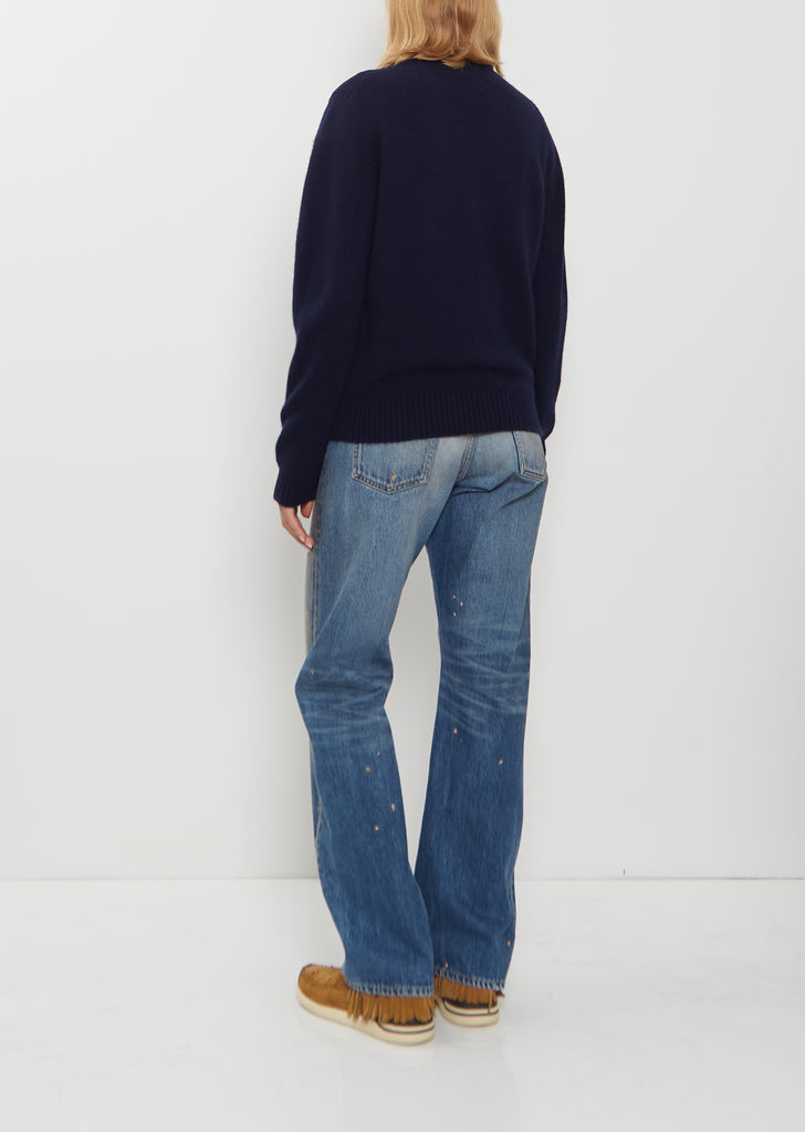 Hepburn Cashmere Crewneck — Navy Blue