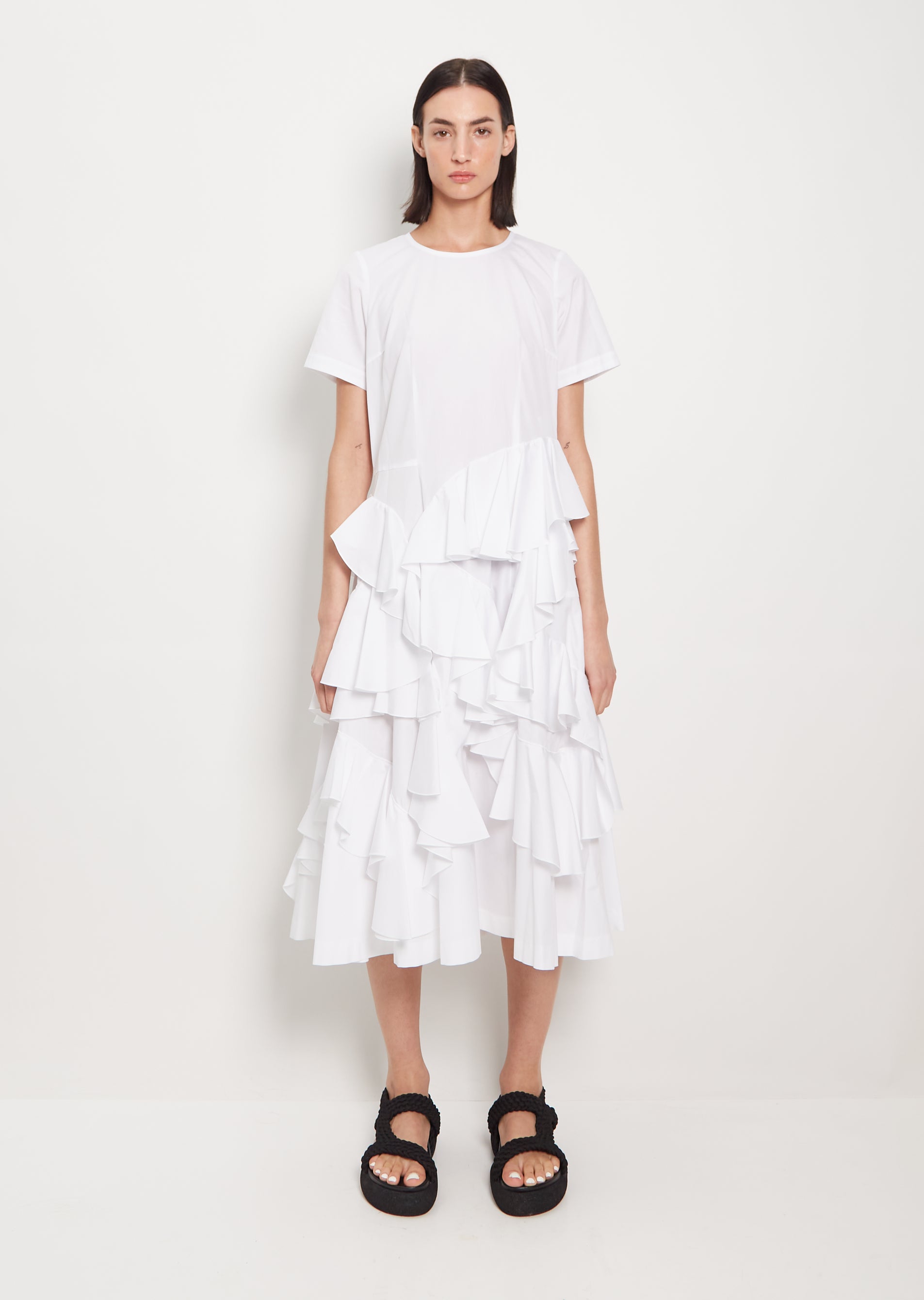 トップス 08ss comme des garcons frill dress S Cotton Ruffle S/S Dress – La Garçonne