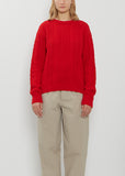 Maytime Isla Cashmere Cotton Sweater — Poppy