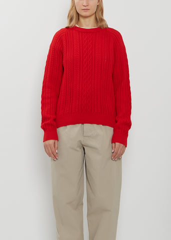 Maytime Isla Cashmere Cotton Sweater — Poppy