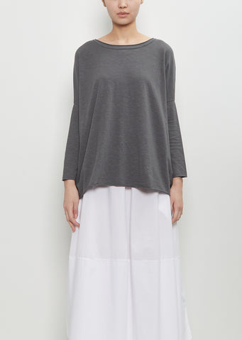 Stretch Linen Cotton Ata Tee — Grey