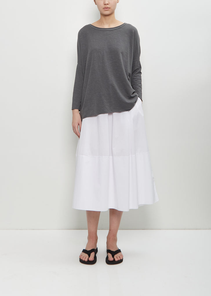 Stretch Linen Cotton Ata Tee — Grey