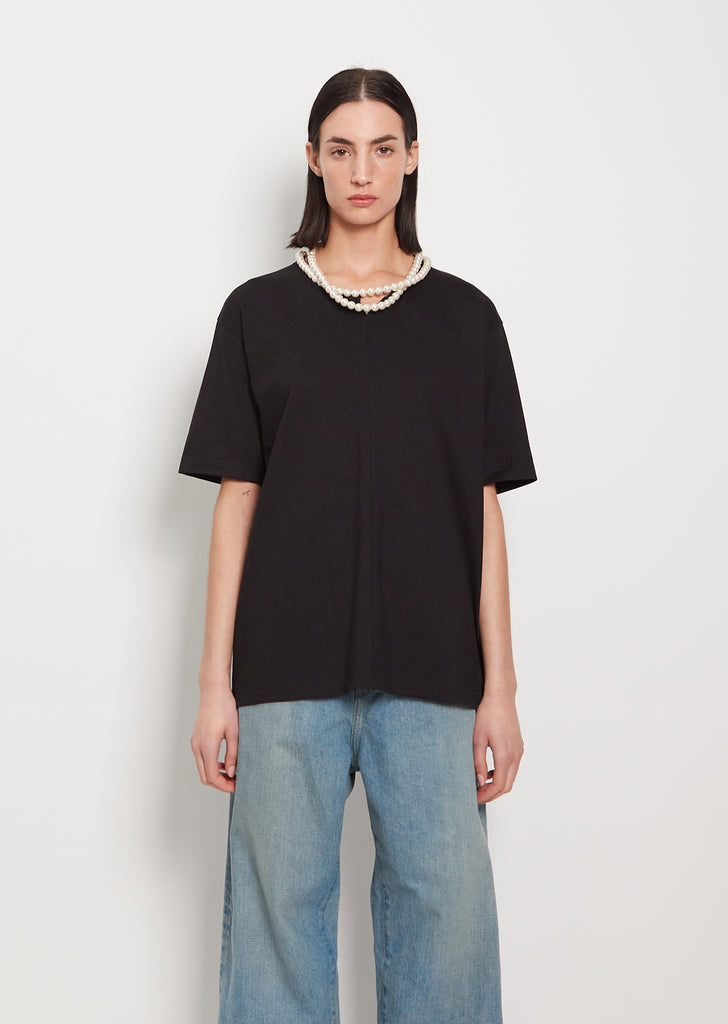 Cotton Pearl Necklace Tee