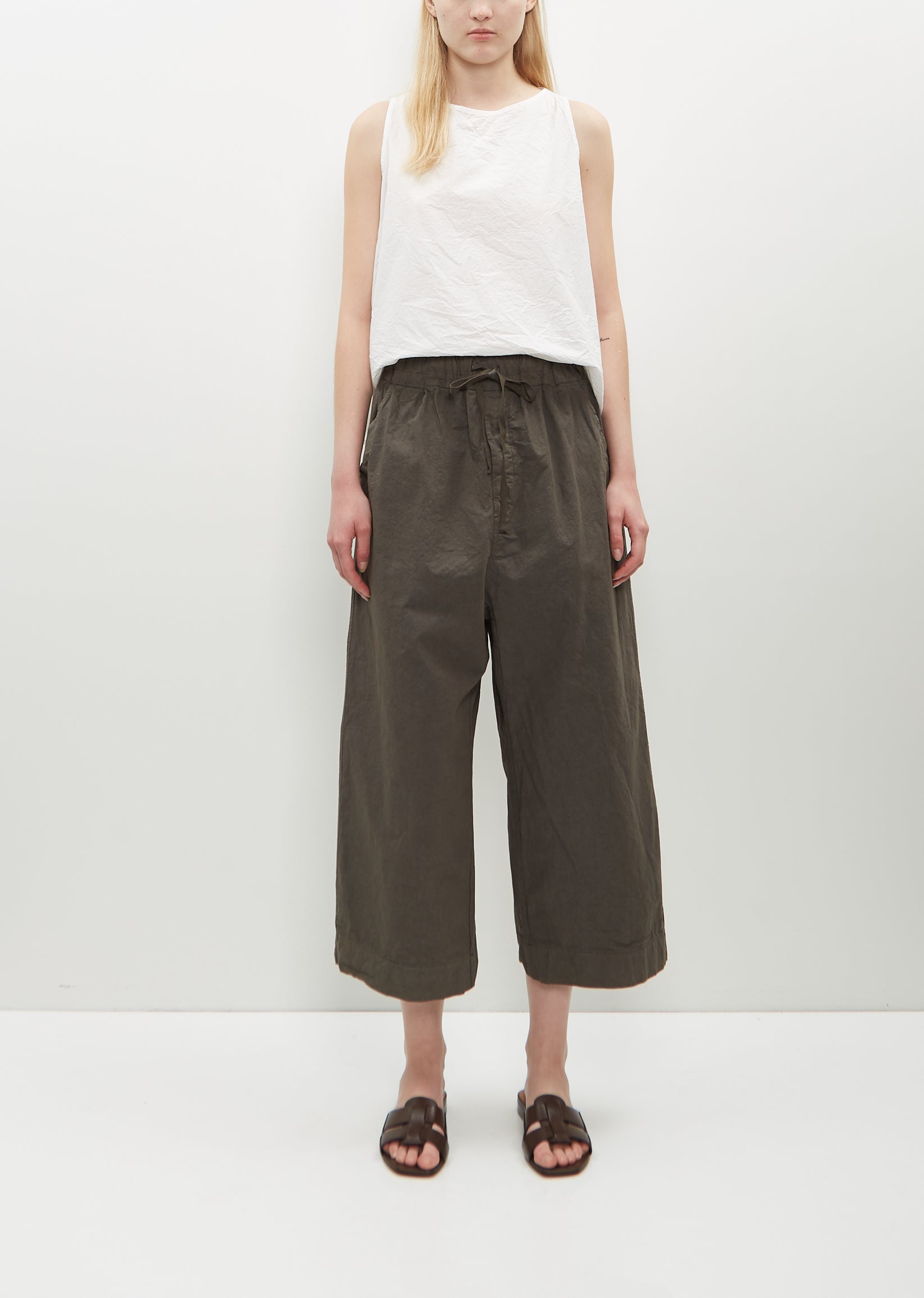 CLANE WIDE SHORT PANTS 〔size1〕 Wide & Short Trousers CC — Anthracite – La Garçonne