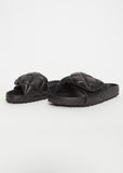 Sylt Padded Leather Slides — Black