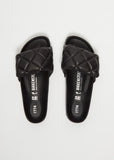 Sylt Padded Leather Slides — Black