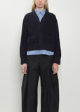 Poplin x Cotton Knit Cardigan