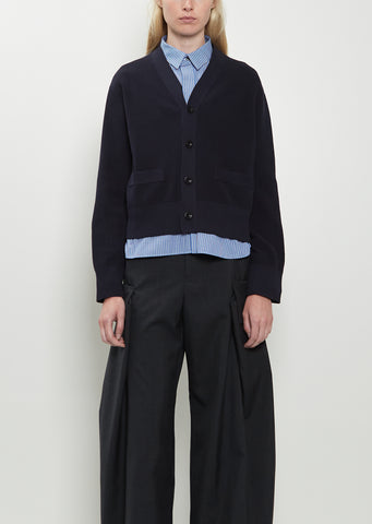 Poplin x Cotton Knit Cardigan