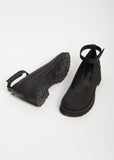 Round Toe Strap Shoes — Black
