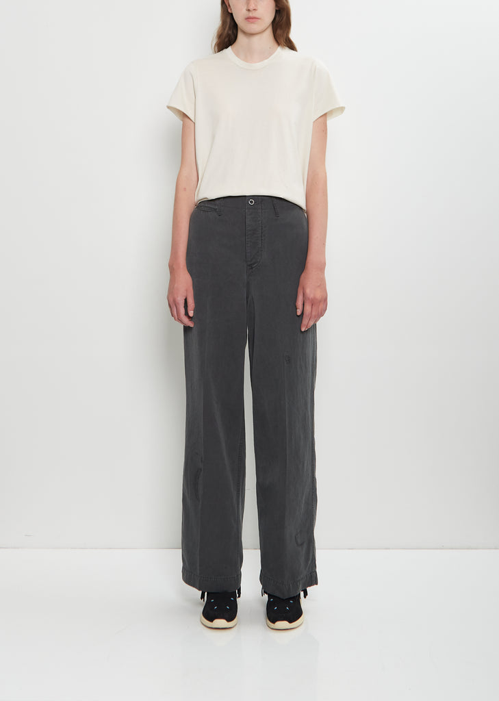 Wool Linen Wide Pants