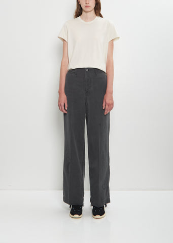 Wool Linen Wide Pants