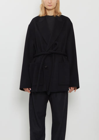 Wool Cashmere Peak Lapel Jacket