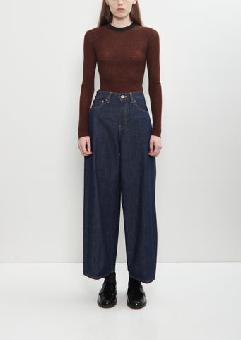 Cotton Denim Cropped Roomy Jean