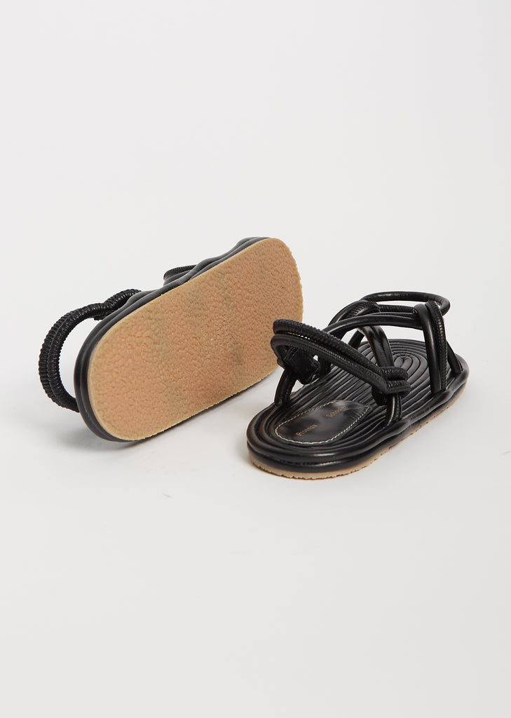 Cable Sandals — Black
