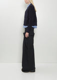 Poplin x Cotton Knit Cardigan