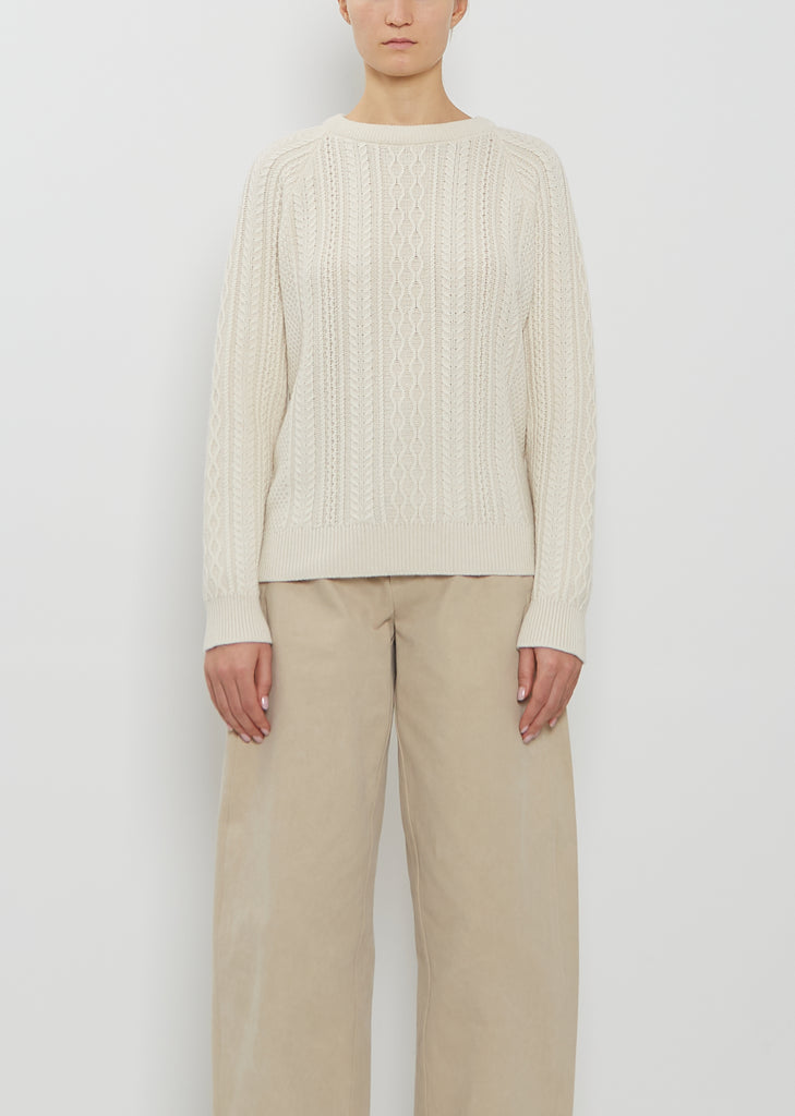 Maytime Isla Cashmere Cotton Sweater — Chantilly