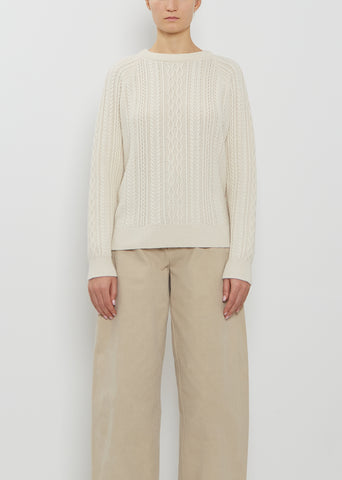Maytime Isla Cashmere Cotton Sweater — Chantilly