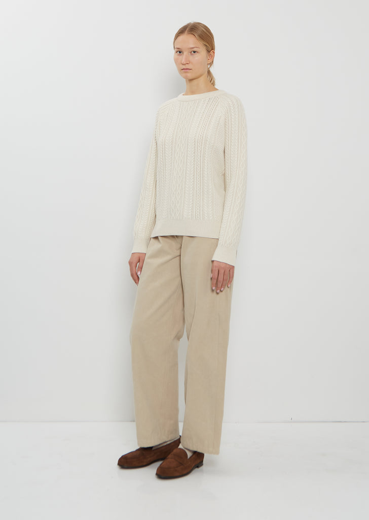 Maytime Isla Cashmere Cotton Sweater — Chantilly