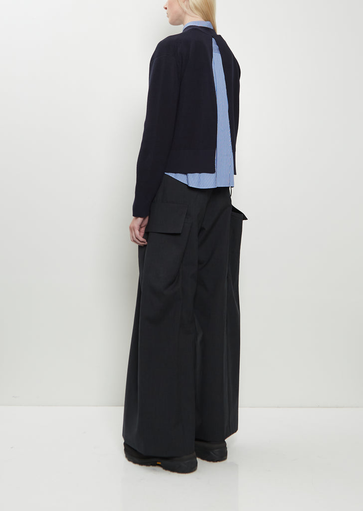 Poplin x Cotton Knit Cardigan
