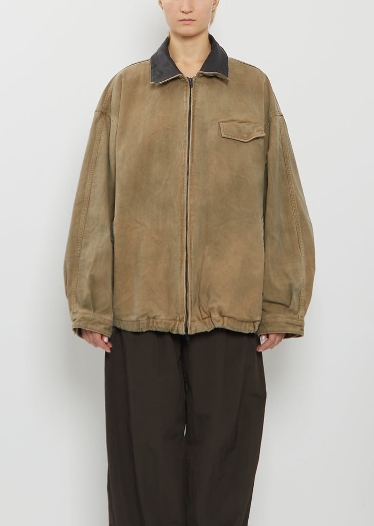Cotton Whip Chord Vintage Zip Jacket — Khaki