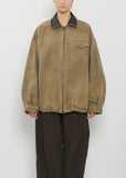 Cotton Whip Chord Vintage Zip Jacket — Khaki