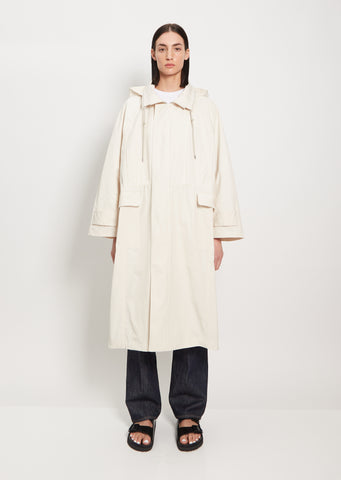 Hooded Parka Coat — Ivory