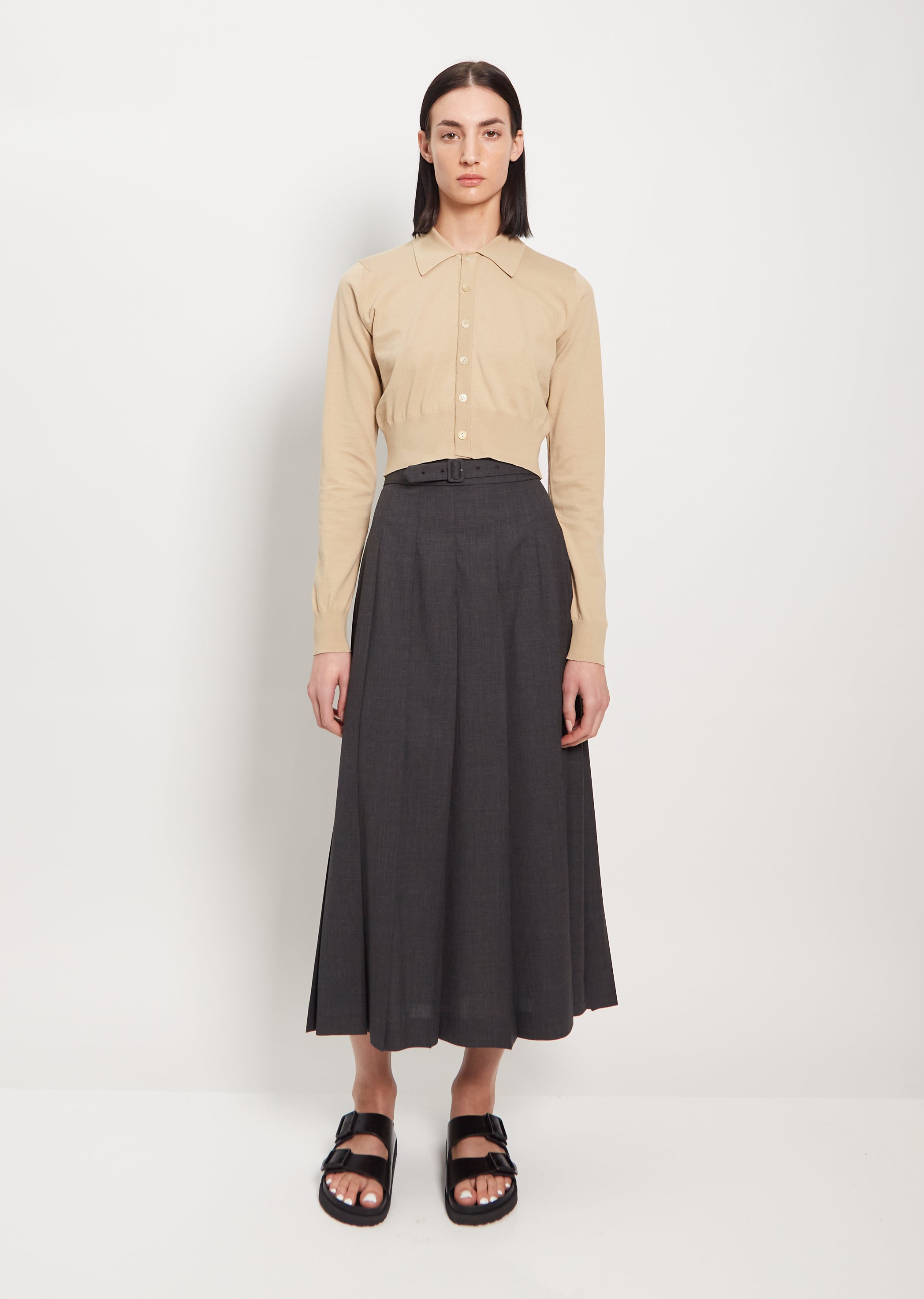 『3年保証』 Tropical Wool Pleated Skirt – La Garçonne スカート